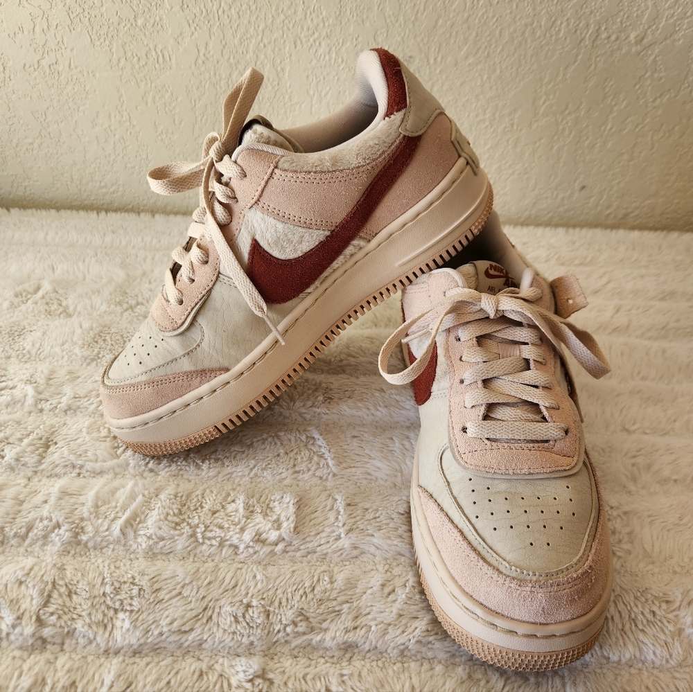 Nike Women's Air Force 1 Shadow Shimmer Sanddrift Mars Stone Pink Red DZ4705-200